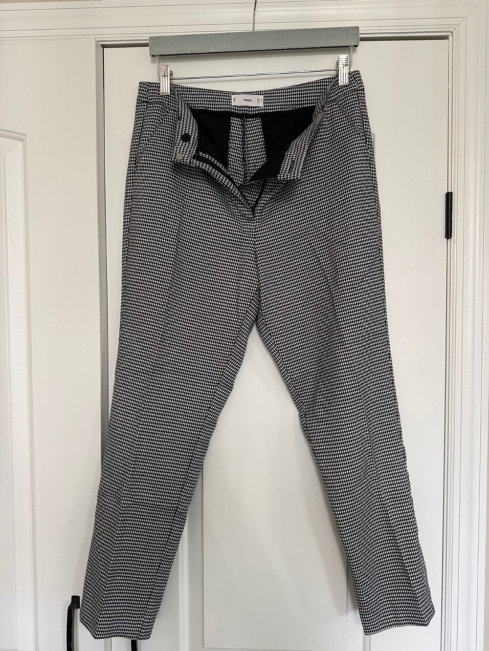 Mango Black & White Mini Houndstooth Tailored Pants